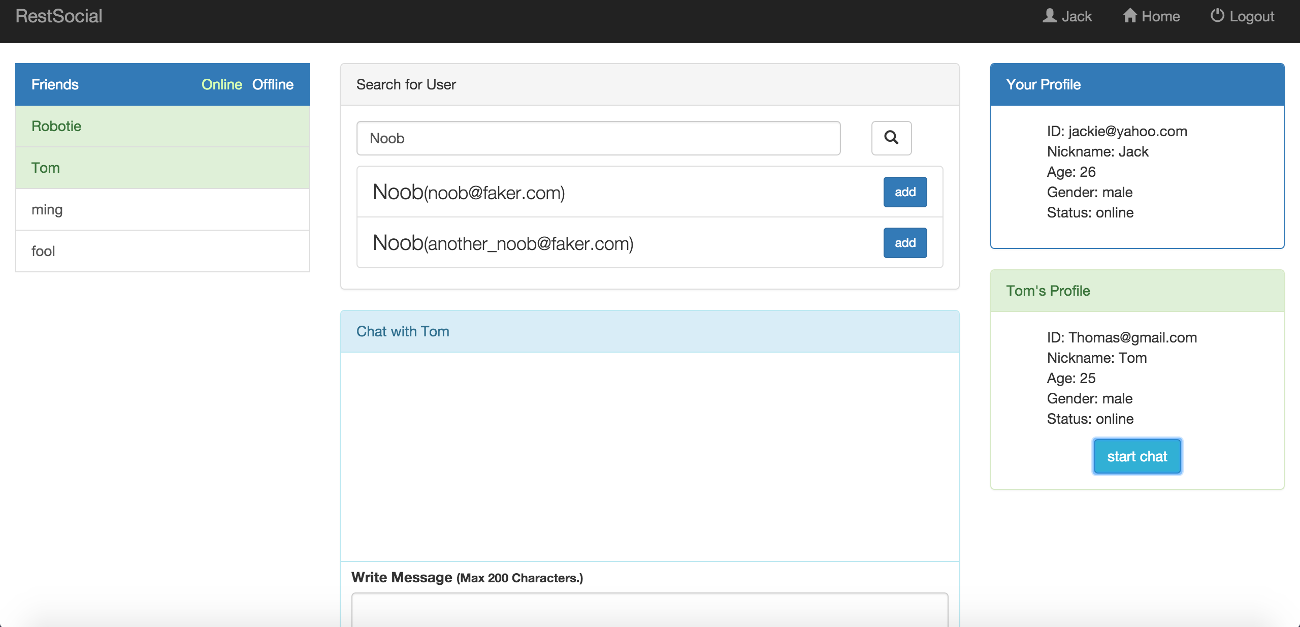 a look of the web-app
